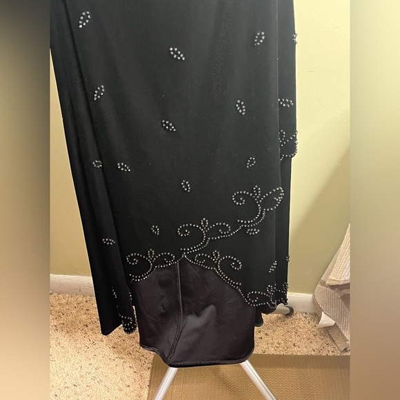 Vintage J.R. Nites by Caliendo velvet high low beaded formal skirt, size 8 - Picture 3 of 13